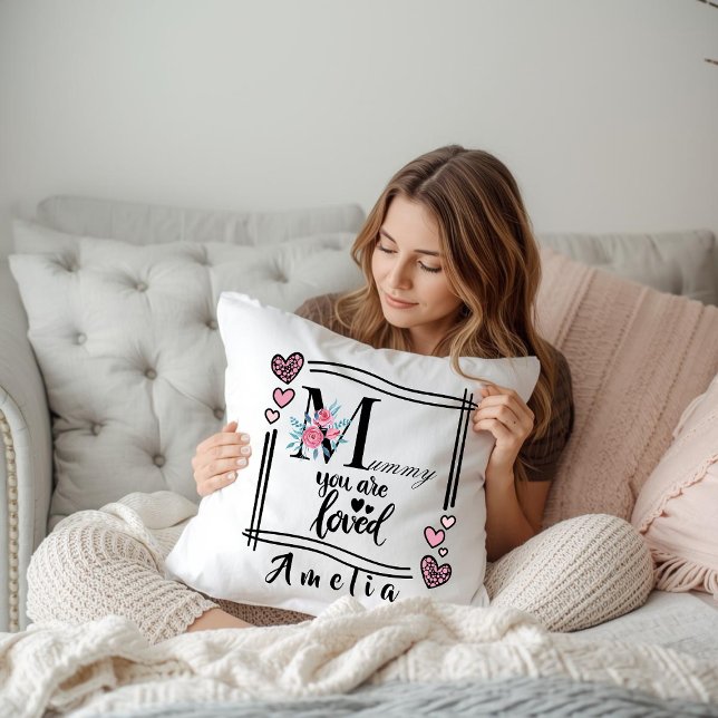 Personalised Floral Mummy Throw Pillow (Creator Uploaded)