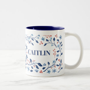 Personalised Floral Name Mug – Custom cute mug