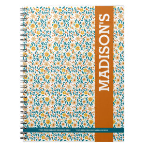 Personalised Floral & Name  Notebook