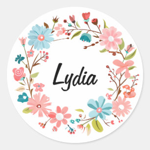 Personalised Floral Name Sticker – Custom Gift​