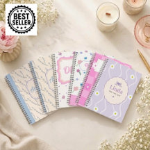 Personalised Floral Notebook girls