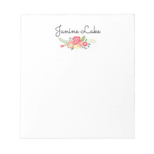 Personalised Floral Notepad