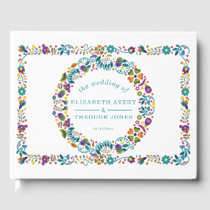 Personalised Floral Pattern Mexican Wedding Guest Book