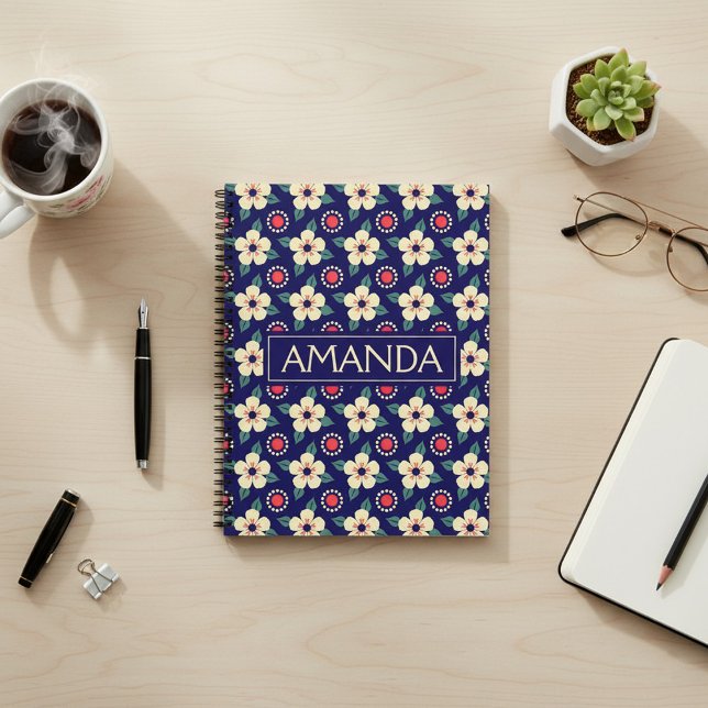 Personalised Floral Pattern Notebook (Creator Uploaded)