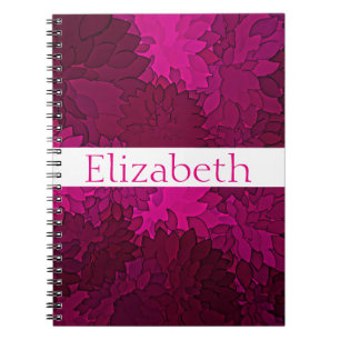Personalised Floral Pattern Pink Purple White Notebook