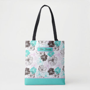 Personalised Floral Pattern Tote Bag