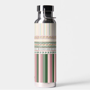 Personalised Floral Pattern Water Bottle with Name