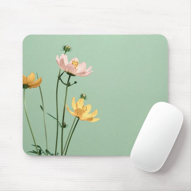 Personalised Floral Photo Modern Mouse Mat (With Mouse)