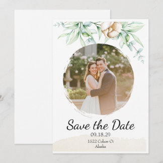 Personalised Floral Photo Save The Date