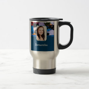 Personalised floral photo template travel mug