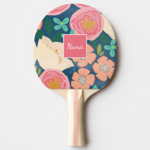 Personalised Floral Ping Pong Paddle