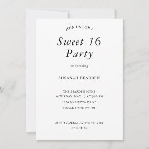 Personalised Floral Pink Sweet 16 Party Invitation