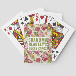 Personalised Floral Playing Cards