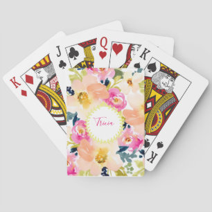 Personalised Floral  Playing Cards