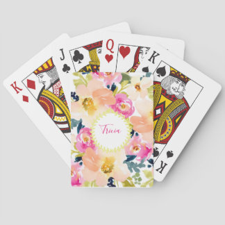 Personalised Floral  Playing Cards