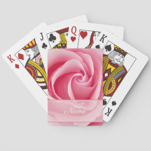 Personalised Floral Playing Cards   Pink Roses