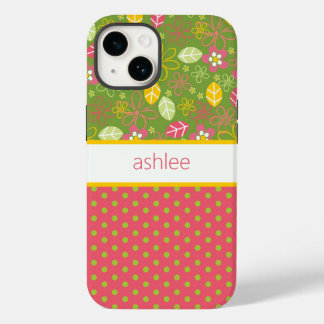 Personalised Floral & Polka Dots Phone Case