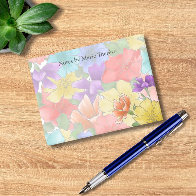 Personalised Floral Post-it Notes (Creator Uploaded)