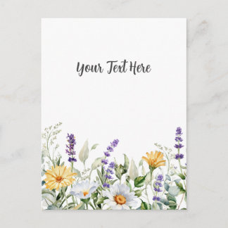 Personalised Floral Postcard