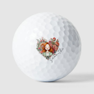 Personalised Floral Pretty Lady Golf Balls