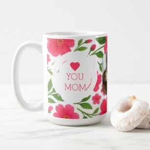 Personalised Floral Red Mug - Love You Mum