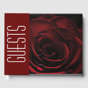 Personalised Floral RED ROSE Guest Book