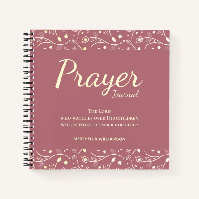 Personalised Floral Rose Gold Prayer Journal (Front)