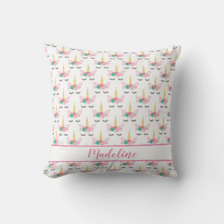 Personalised Floral Sleeping Unicorn Cushion