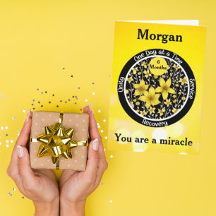 Personalised Floral Sobriety Milestone Card
