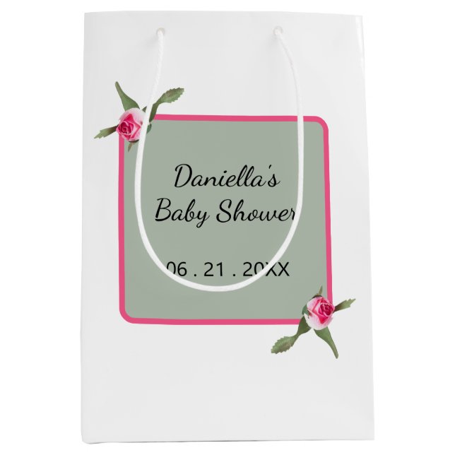 Personalised Floral Spray  Medium Gift Bag (Front)