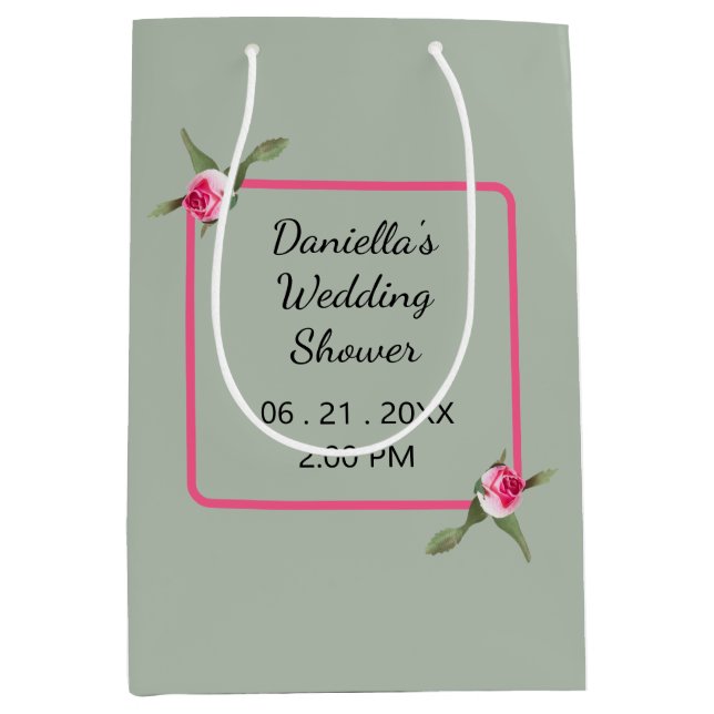 Personalised Floral Spray  Medium Gift Bag (Front)