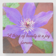 Personalised Floral Stone Coaster