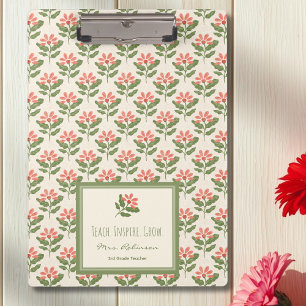 Personalised Floral Teacher Clipboard