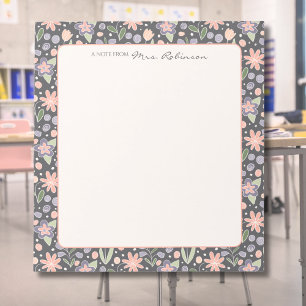 Personalised Floral Teacher Notepad