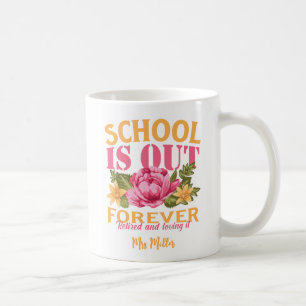 Personalised Floral Teacher Retirement Coffee Mug