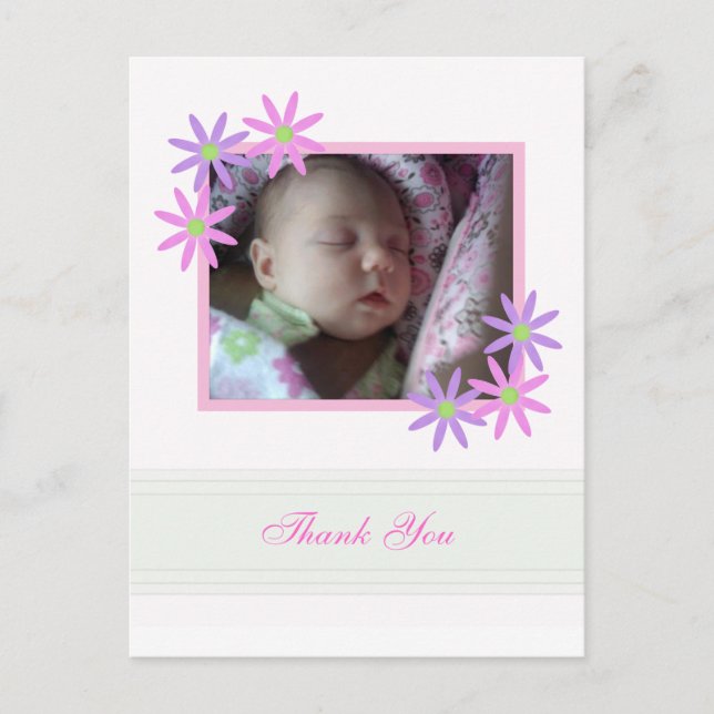 Personalised Floral Thank You Postcard (Front)