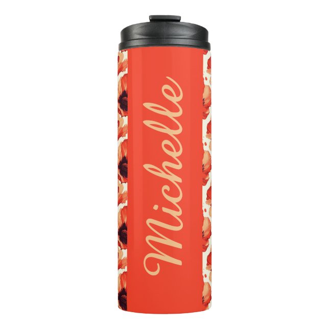 Personalised Floral  Thermal Tumbler (Front)