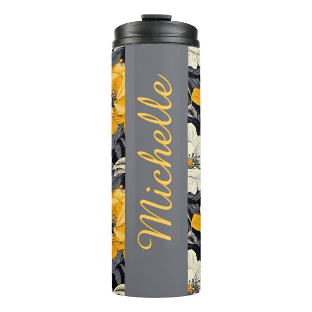 Personalised Floral  Thermal Tumbler (Front)