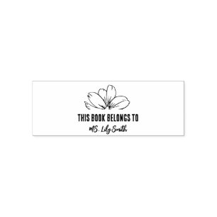 Personalised Floral This Book Belongs To Teacher Self-inking Stamp