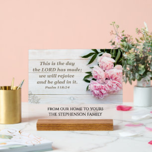 Personalised Floral THIS IS THE DAY THE LORD MADE Acrylic Sign