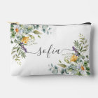 Personalised floral toiletry bag - name & daisies