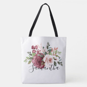 Personalised Floral Tote Bag