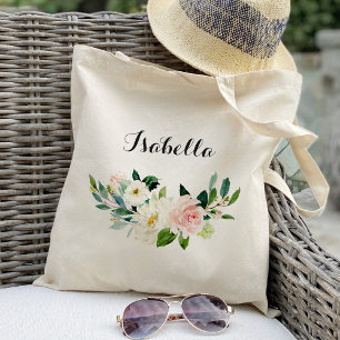 personalised Floral Tote Bag Bridesmaid