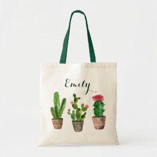 Personalised Floral Tote Bag Cactus