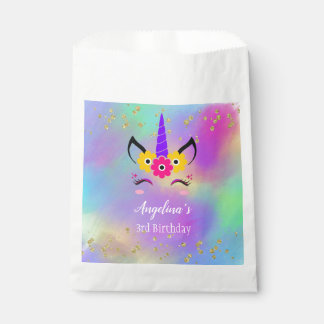 Personalised Floral Unicorn Birthday Favour Bag