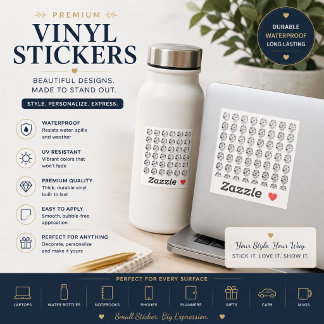 Personalised Floral Vinyl Sticker Sheet