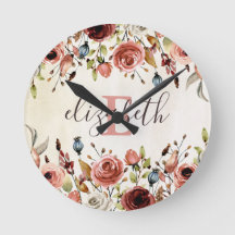 Personalised Floral Wall Clock