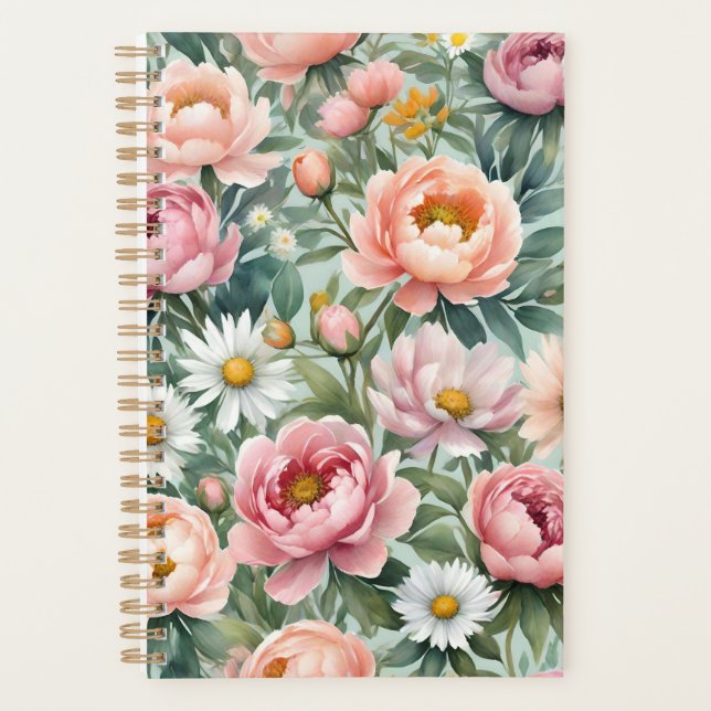 Personalised Floral Wallpaper Print Planner (Front)