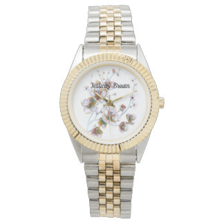 Personalised floral watch for women