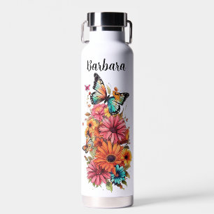 Personalised Floral Water Bottle